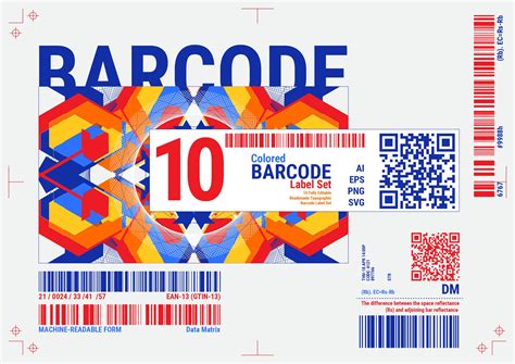 Colored Barcode Label Set | Creative Market