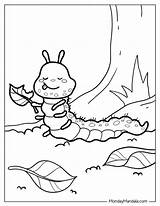 Cute Inchworm Coloring Page sketch template