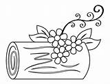 Printable Spring Log Coloring Page sketch template