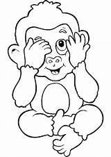 Monkey coloring Page To Print  Coloring Pages sketch template