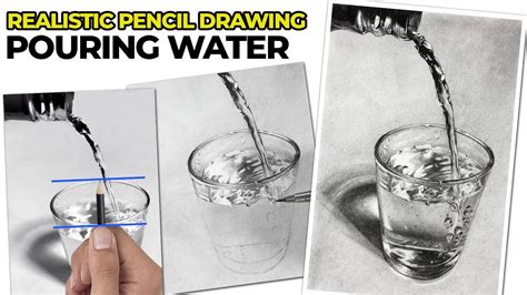 Realistic Pencil Drawing - How to Draw Flowing Water - YouTube