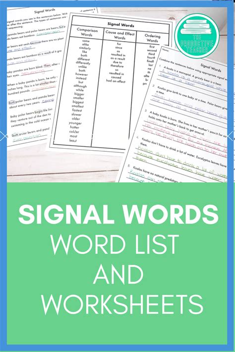 Text Structures: Signal Words Worksheets | Common Core 5th Grade | Worksheets