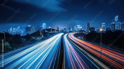 time lapse photography of highway road at night background Stock Photo ...