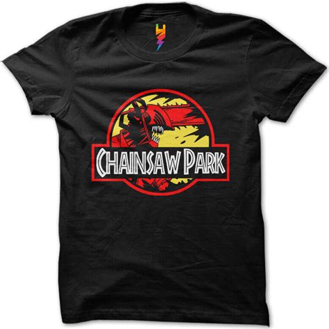 Rip and Tear: Chainsaw Man Meets Jurassic Park Anime T Shirt