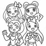 Glitter Force Team Coloring Page 5941 4905 sketch template