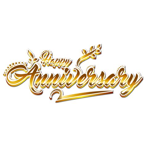 Text Gold Luxury Vector Art PNG, Happy Anniversary Beautiful Golden Text Luxury Gold Sticker ...