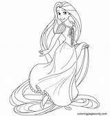 Rapunzel From Disney Tangled Coloring Page  Free Printable Pages sketch template
