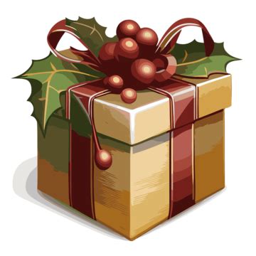 Free Christmas Present Vector, Sticker Clipart Christmas Gift Box Clip Art Cartoon, Sticker ...