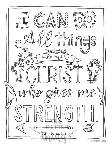 Bible Verse Coloring Page Philippians 4:13 Printable - Etsy