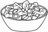 Salad Coloring Page » Turkau sketch template