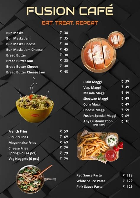 Fusion Food Truck Menu