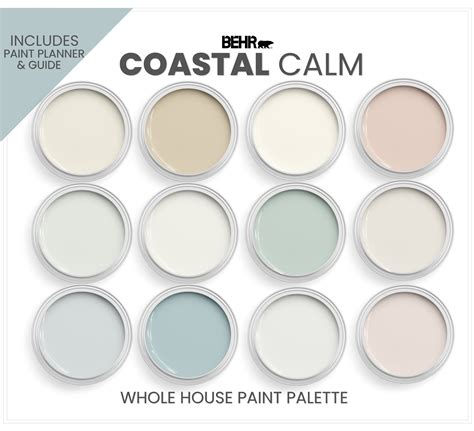 Behr Coastal Paint Colors This Color Palette Includes Behr Swiss Coffee ...