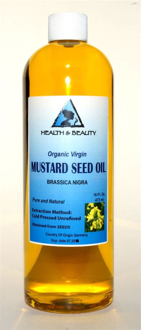 16 oz MUSTARD OIL UNREFINED Organic Carrier Cold Pressed