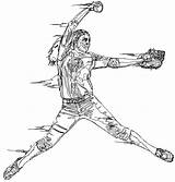 Softball Player Illustration  Coloring Home sketch template