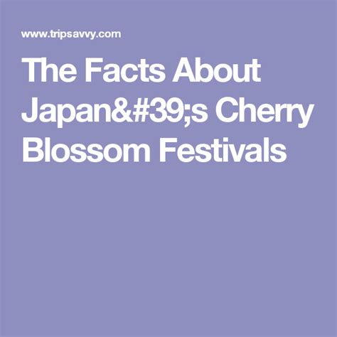 The Facts About Japan's Cherry Blossom Festivals Japan Cherry Blossom ...