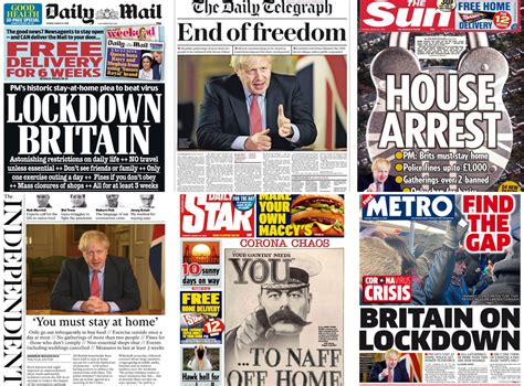 Coronavirus lockdown: How UK newspapers reacted | The Independent | The ...