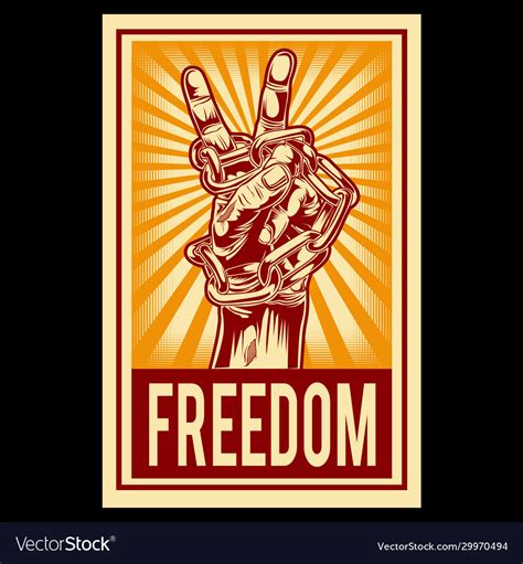 Drawing hand protest freedom poster red change Vector Image