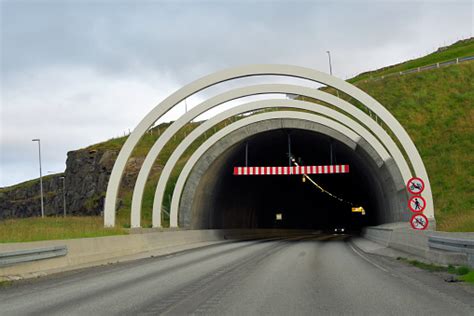 Eysturoy Tunnel Entrance Near Rubavik On Eysturoy Island Faroe Islands Stock Photo - Download ...