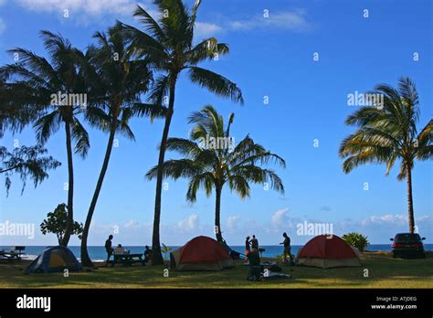 Camping at Haena Beach Stock Photo - Alamy