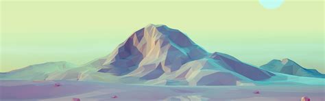 5120x1600 Resolution Low Poly Sunrise Mountain Portrait 5120x1600 ...