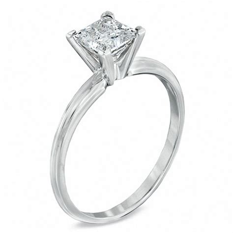 1 CT. Princess-Cut Diamond Solitaire Engagement Ring in 14K White Gold ...