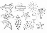 Itens De Verão Para Colorir Fácil E Imprimir Gratuitamente sketch template