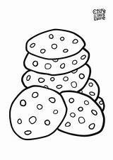 Easy chocolate Chip cookies coloring Page  Color This Life sketch template
