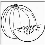 Cantaloupe Outline Black And White Cute coloring Book  Premium AI sketch template