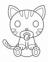 Printable Baby Cat Coloring Page sketch template