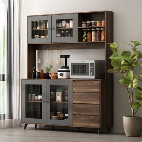 FUFU&GAGA Buffet de cuisine,Armoire de cuisine,Armoire haute avec 4 ...