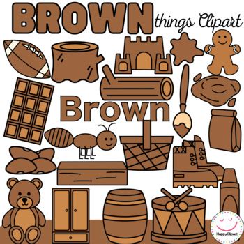 Brown Color Objects Clipart by Happy Clipart | TPT