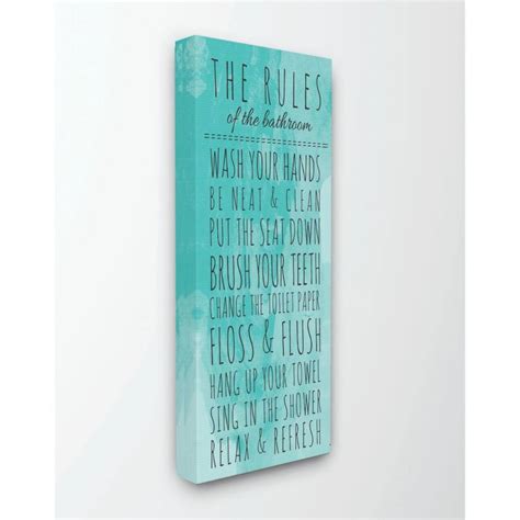 Stupell Industries Turquoise The Rules Bathroom Wall Accent | Michaels