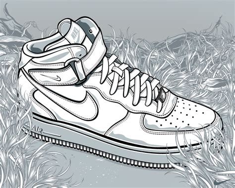 Nike Air Force 1 Drawing at GetDrawings | Free download