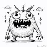 Coloring Page Of A Scary And funny monster Download Or Print For Free sketch template