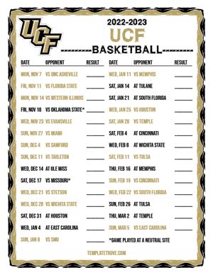 2022-2023 College Basketball Schedules - American Conference