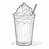 Download Coloring Page Ice Cream Shake With Whipped And Straw  sketch template