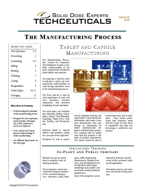 The Manufacturing Process of tablets and capsules | Tablet (Pharmacy ...