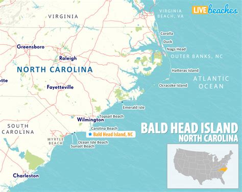 Map of Bald Head Island, North Carolina - Live Beaches