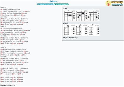 Chord: I Believe - tab, song lyric, sheet, guitar, ukulele | chords.vip