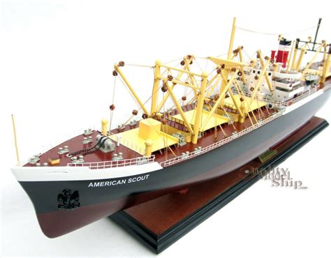 SS American Scout C-2 Cargo Ship 35" Handmade Wooden Cargo Ship Model NEW - Quality Model Ships