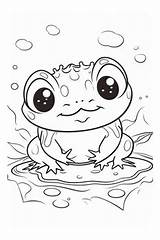 Cute Frog Coloring Pages For Kids By ColorifyNow  sketch template