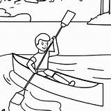 Canoeing Coloring Page · Creative Fabrica sketch template