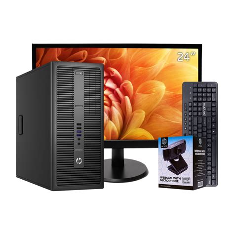 HP EliteDesk 800G2 Desktop Tower Computer Bundle with 24" Monitor, Intel Core i5, 16GB RAM ...