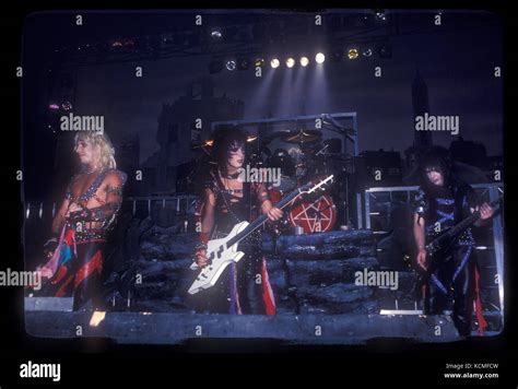 Motley Crue performing live on the Shout At The Devil Tour at The Long Beach Arena in Long Beach ...
