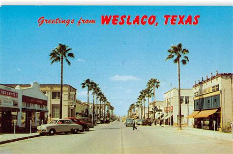 Weslaco Texas Street Scene Vintage Postcard AA17829 | eBay