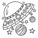 Premium Vector  Ufo Spaceship Coloring Page For Kids Home sketch template