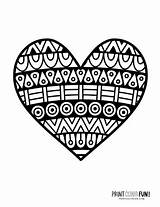 Complex Geometric Heart Coloring Pages sketch template