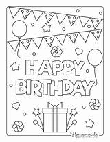 Free Birthday Coloring Pages Printable Blank World sketch template