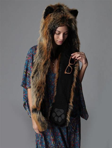 Red Wolf Faux Fur SpiritHood | Womens faux fur coat, Women, Faux fur coat