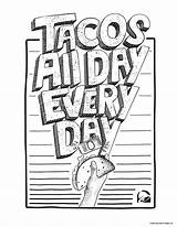 Taco Bell Coloring Sheet Printables sketch template